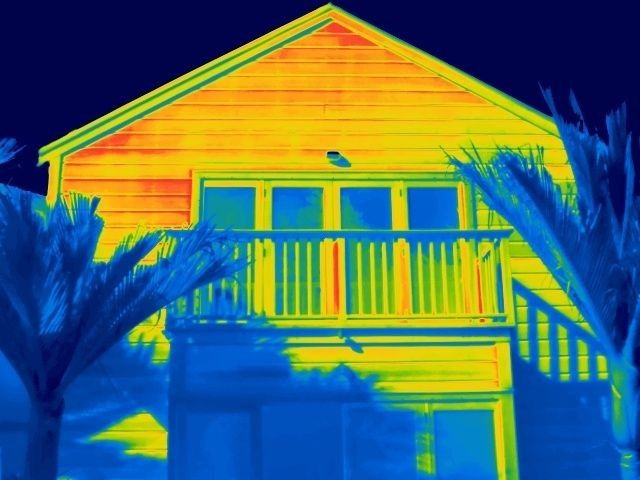 thermal image of a house with moisture/leaks in Auckland