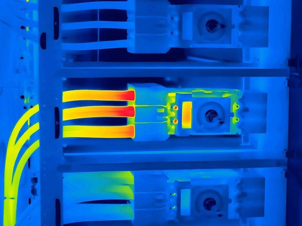 Thermal image of a switchboard submain circuit breaker in Auckland