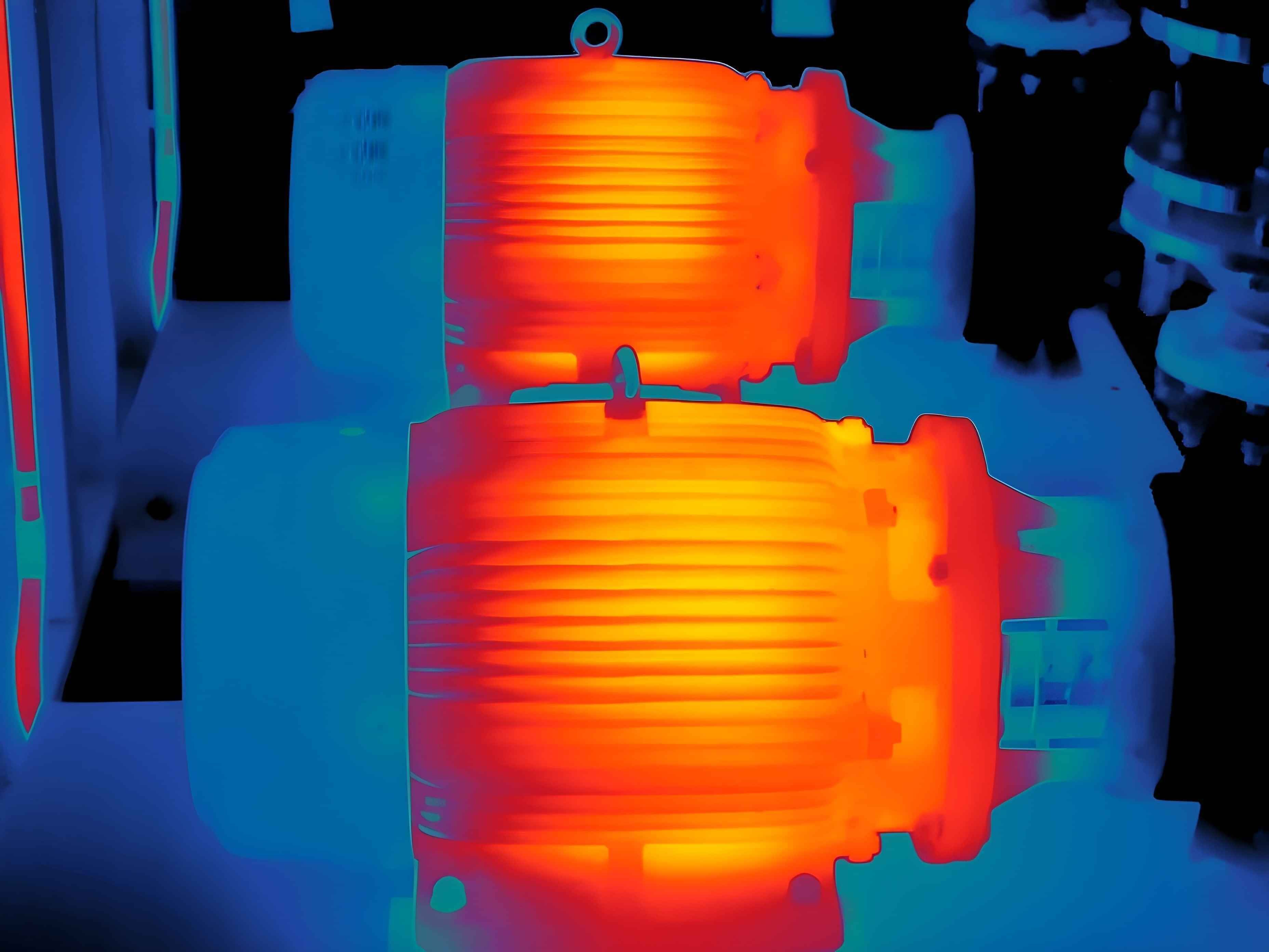 Thermal image of pump motors in an Auckland plant room