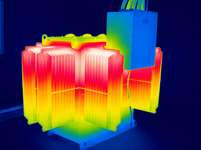 Thermal image of a high voltage transformer