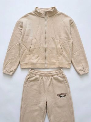 THE EXEC Full Zip Tracksuit - Dune and Brown