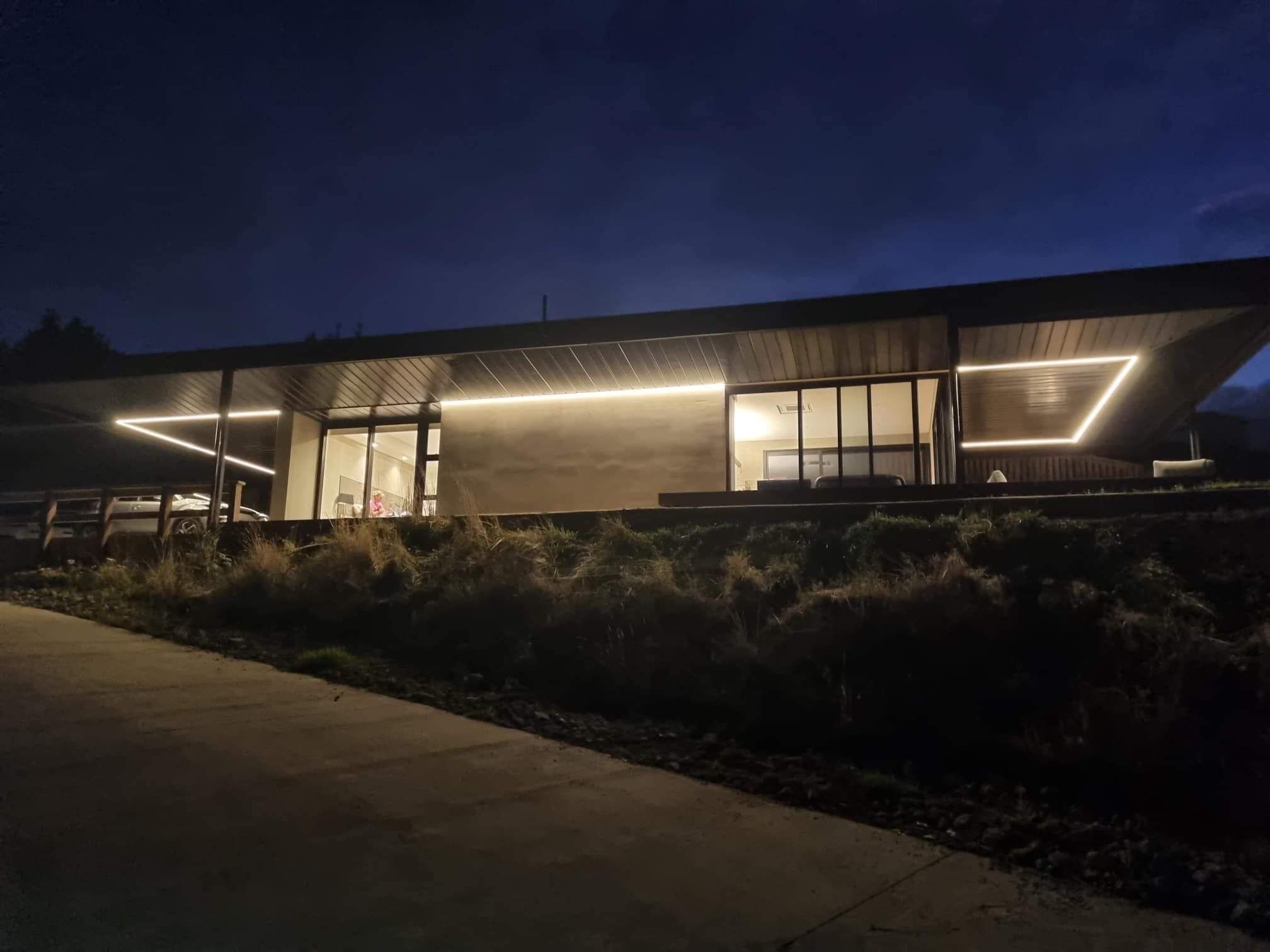 Lighting installed in a home undercover patio area