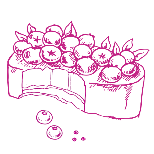 blueberry cake with a bite 