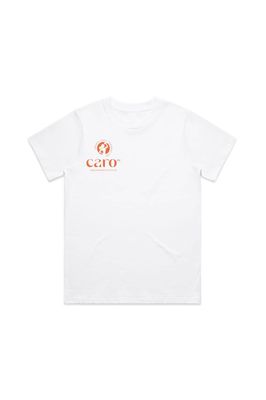 T-Shirt White Orange Print