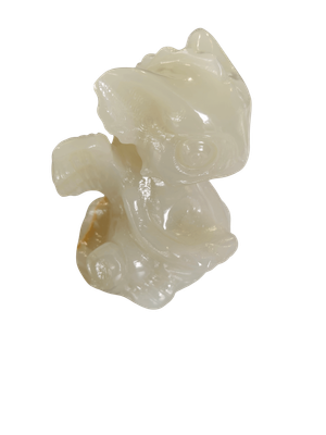 Light Green Calcite hand carved Dragon - 12cm tall