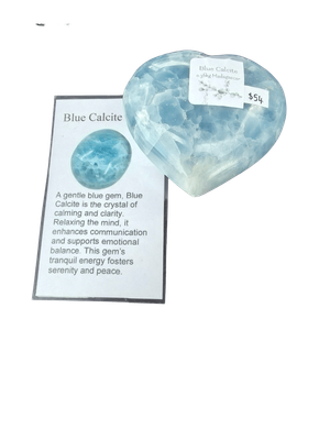 Blue Calcite Heart - Madagascar