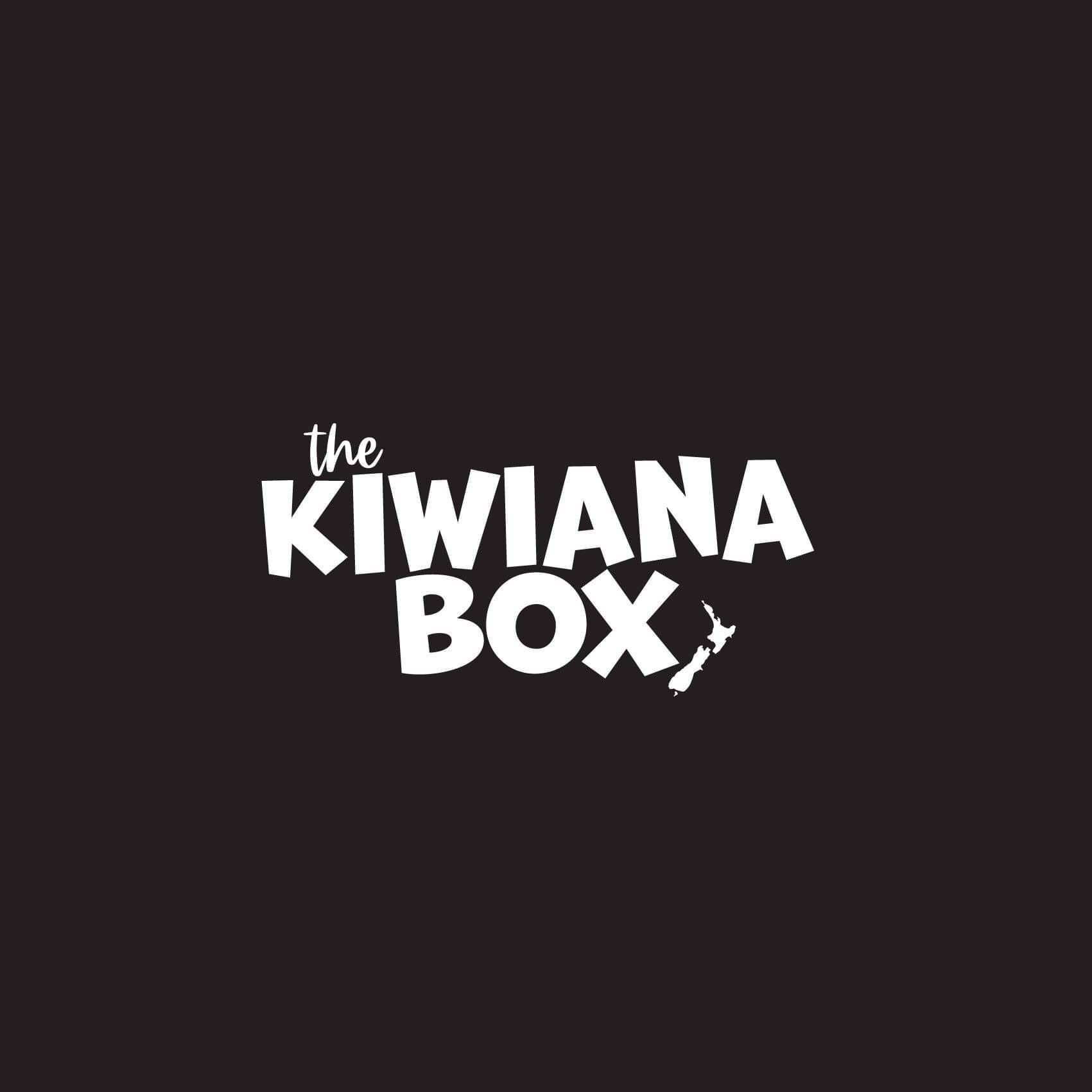 Logo design and packaging for gift box company, The Kiwiana Box. Waikato, New Zealand. Creative Box
