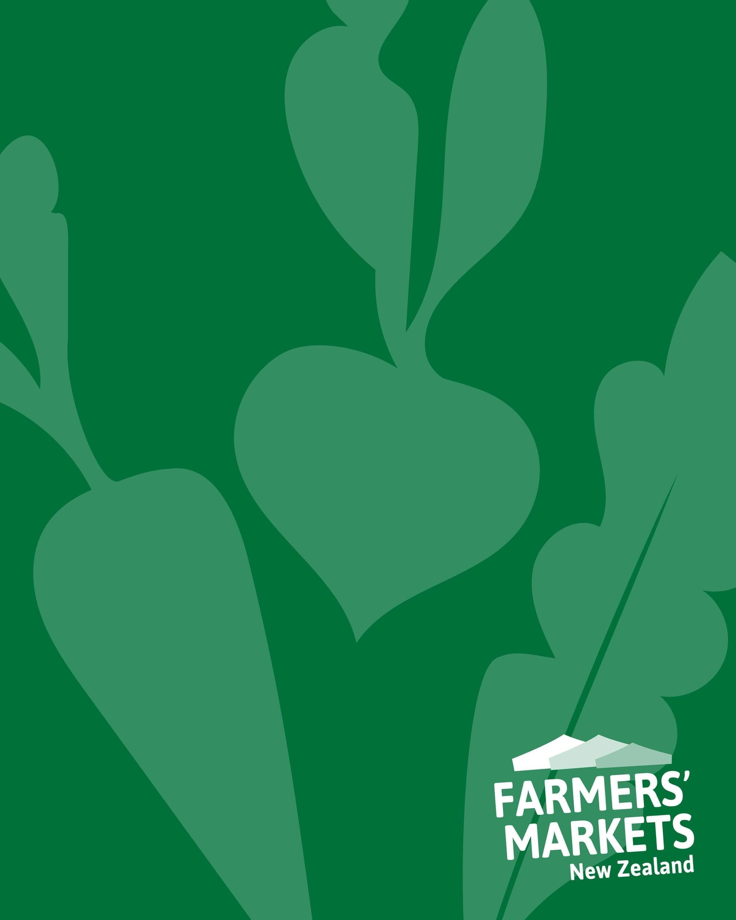 Fun vegetable in green tones. Icons for Farmers' Markets NZ social media templates. Designed by Creative Box. Te Awamutu, New Zealand.