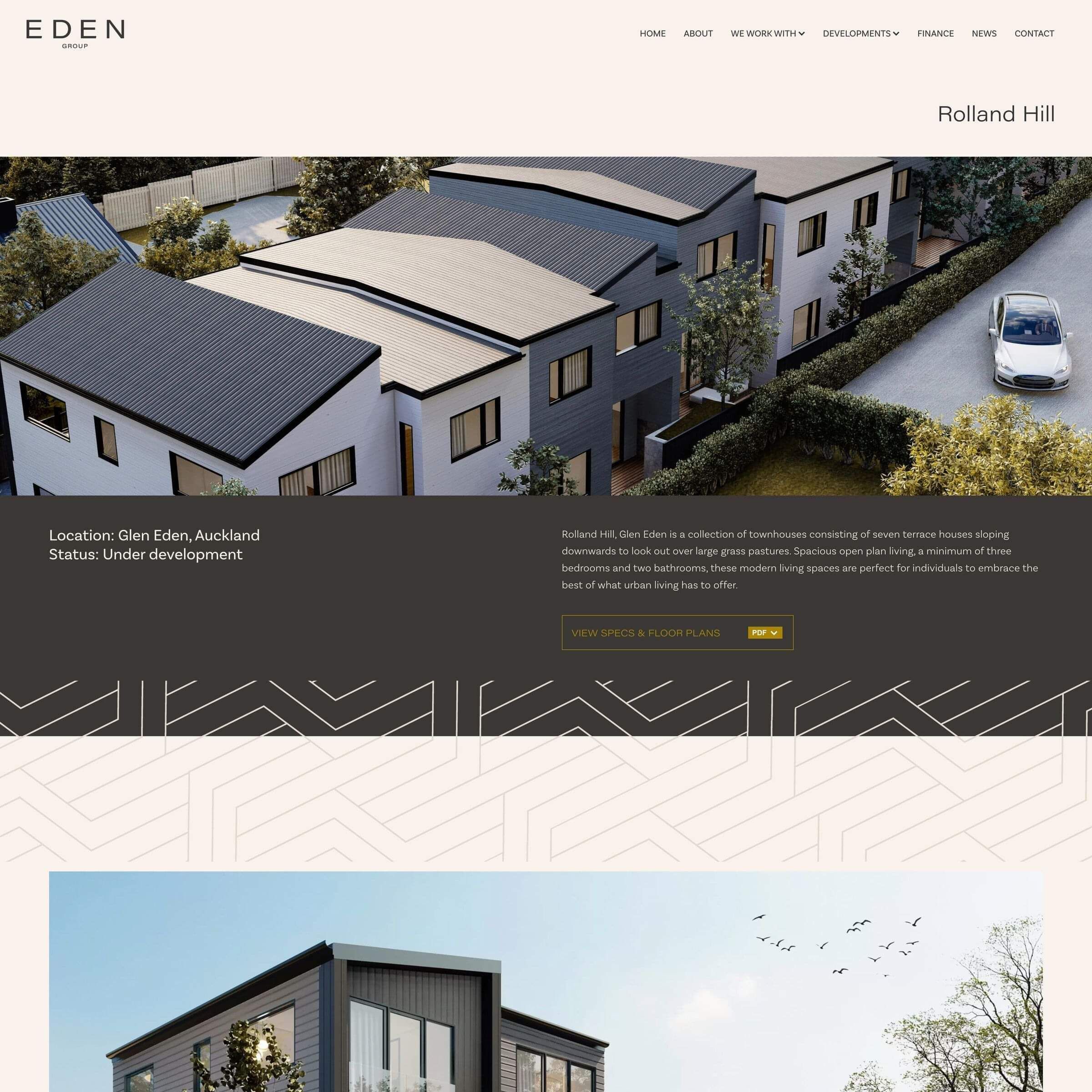 Another snippet of the website design for Eden Group. Website by Creative Box. Kihikihi, Te Awamutu