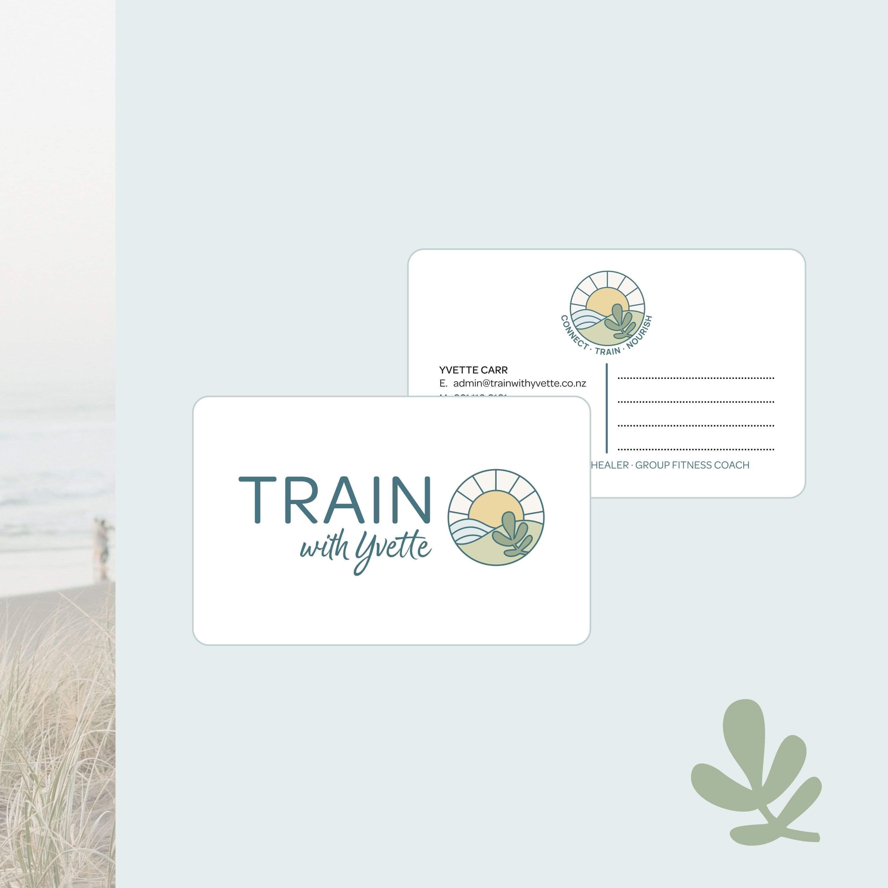 Logo design for personal trainer, Train With Yvette. By Creative Box, Te Awamutu, New Zealand. 