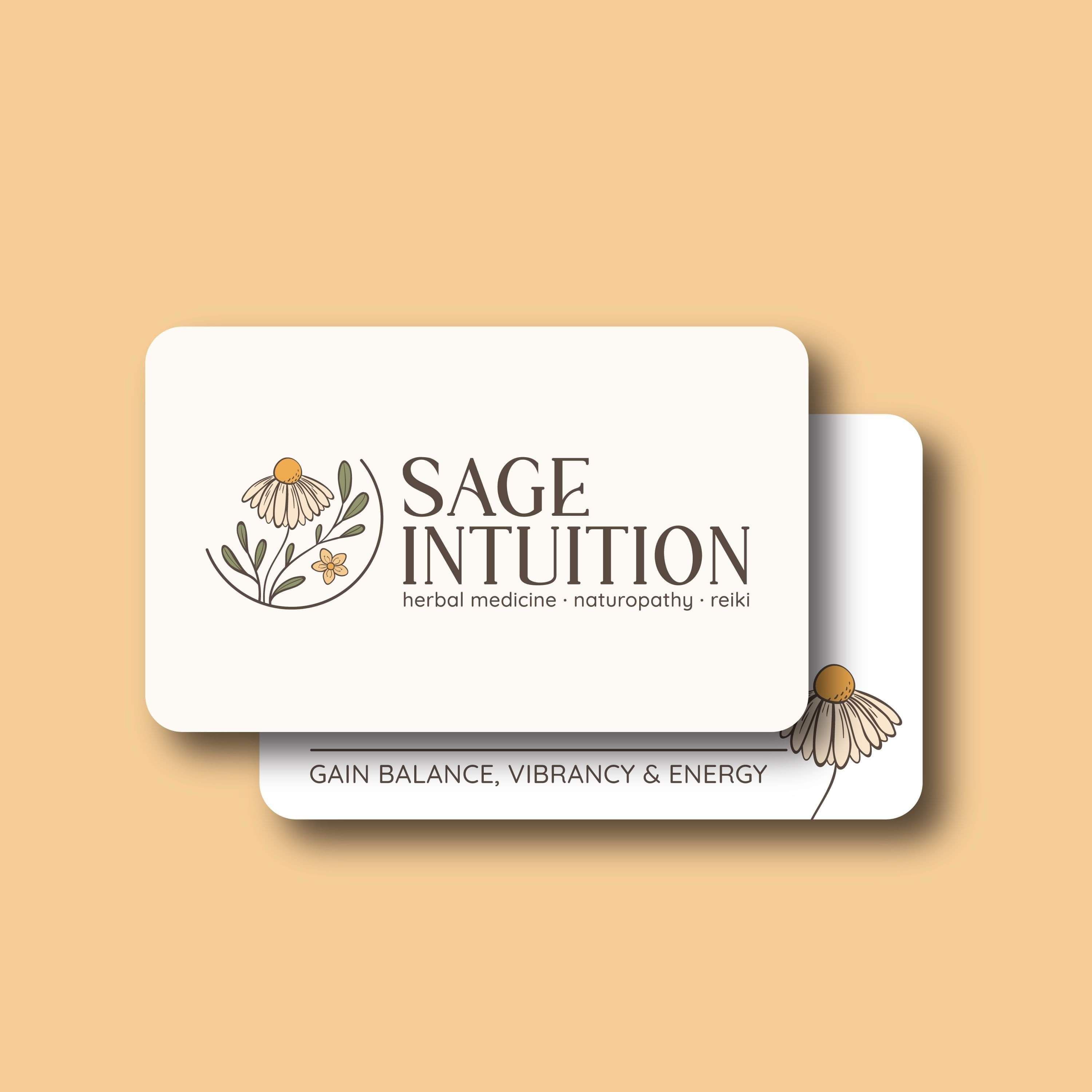 Image of flower illustration for Sage Intuition branding. Designed by Creative Box. Waikato, New Zealand.