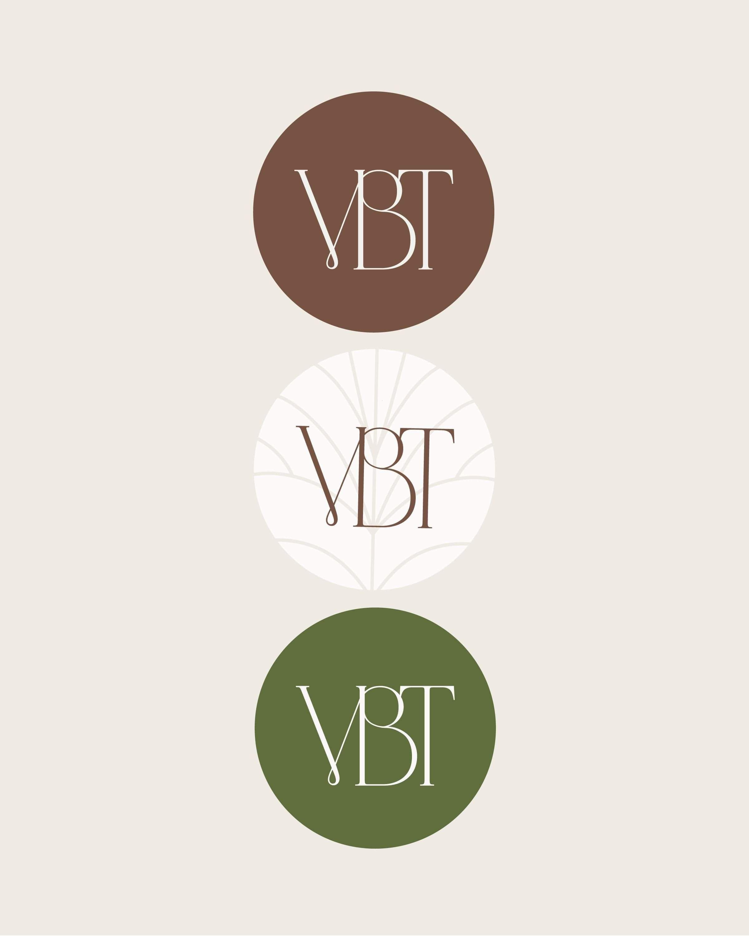 Image of Vital Body Therapy's modern style logo in natural brown and green. Designed by Creative Box. Waikato, New Zealand. 