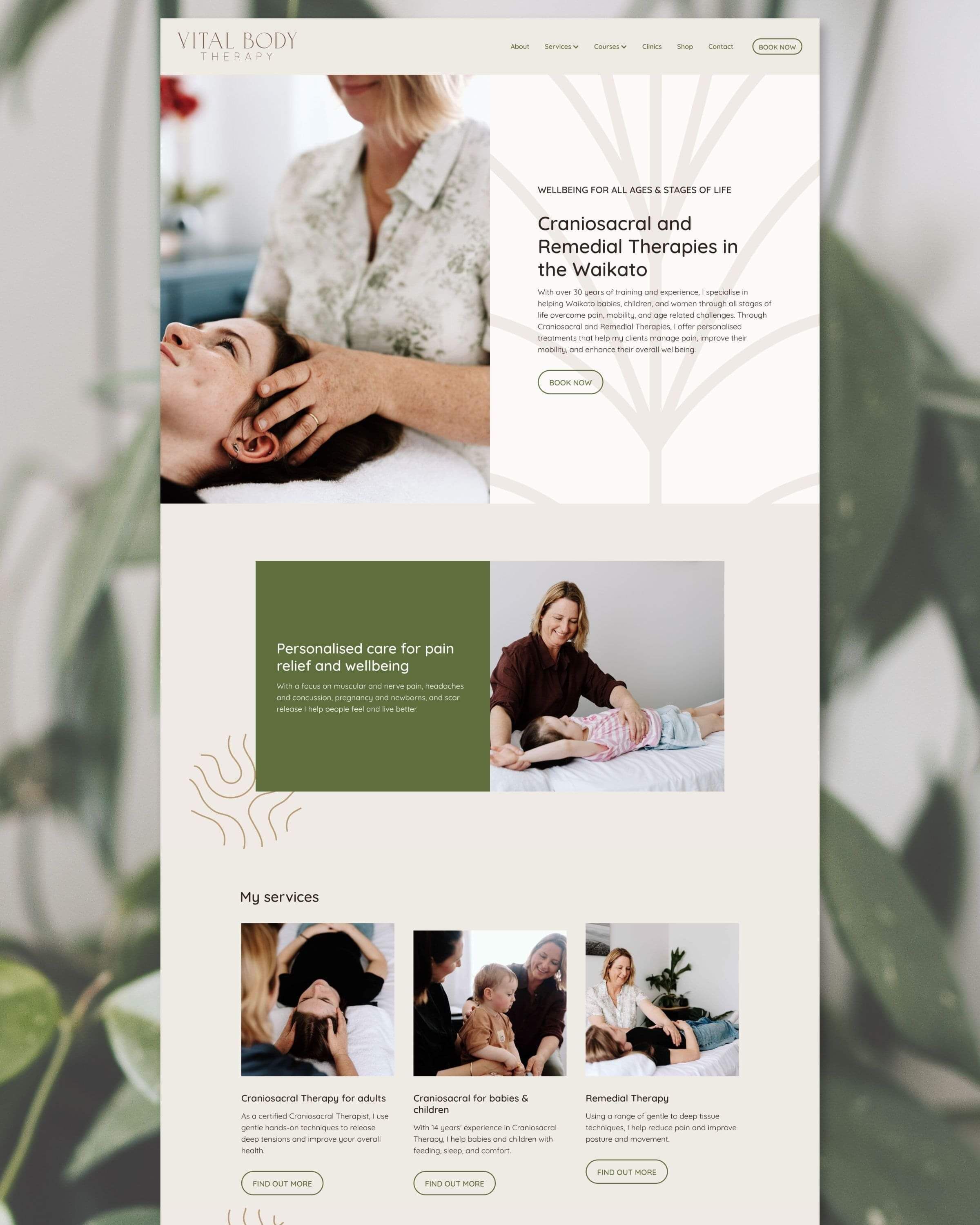Vital Body Therapy website. Designed by Creative Box. Waikato, New Zealand.