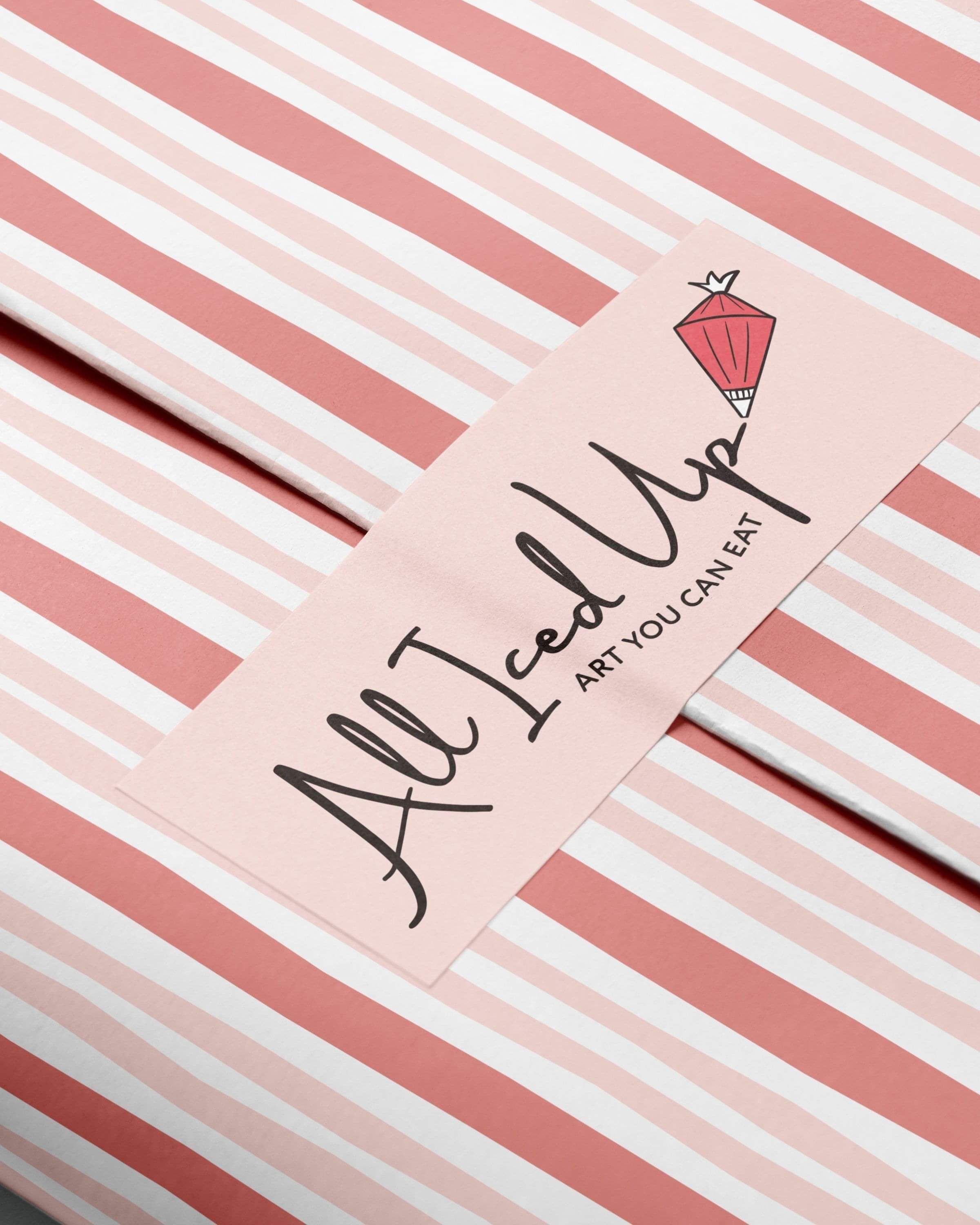 Image of sticker & packaging design mockup for cake & cookie maker, All Iced Up. Creative Box, Waikato, New Zealand.