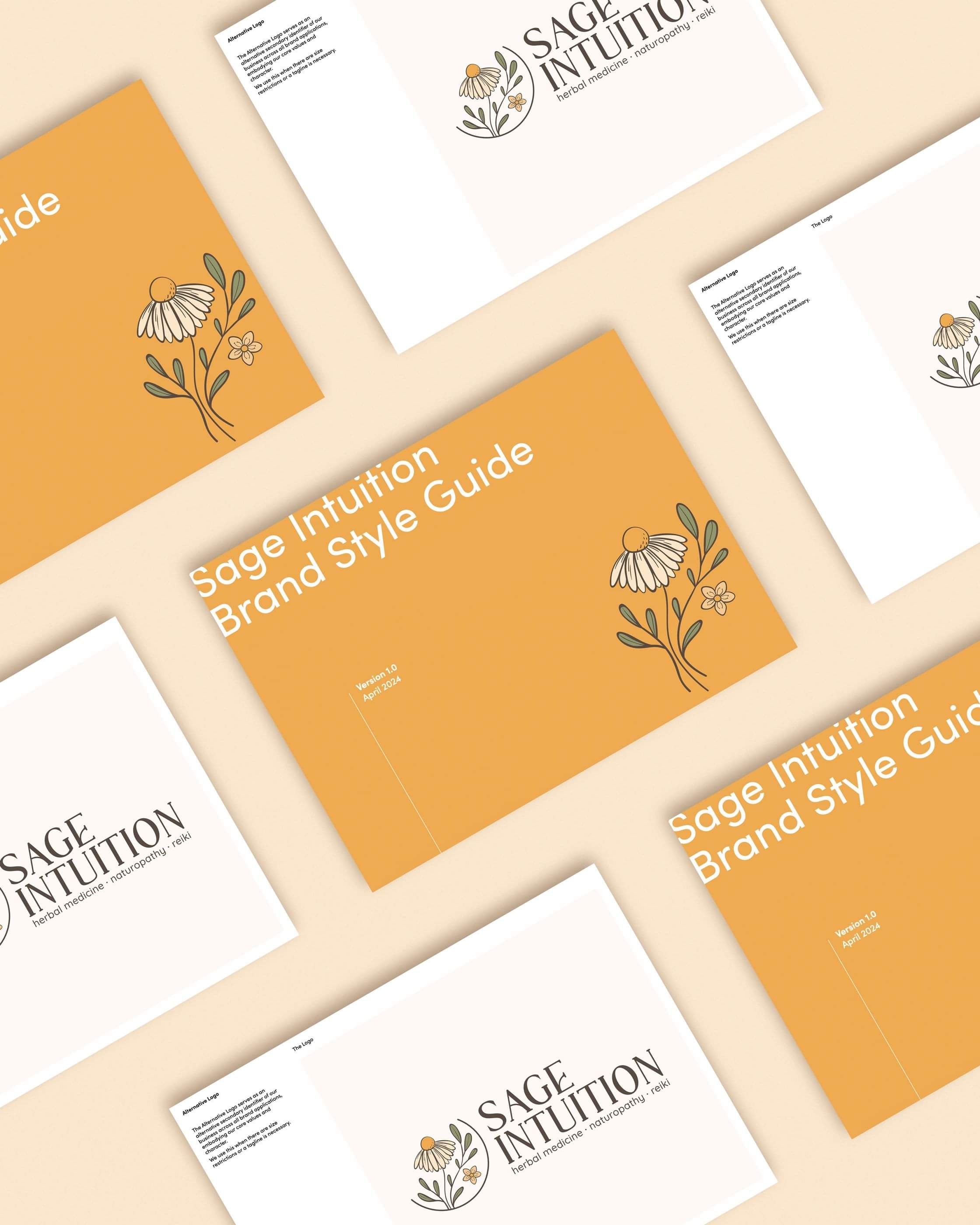 Image of Sage Intuition’s herb floral inspired business card on books. Designed by Creative Box. Waikato. New Zealand.