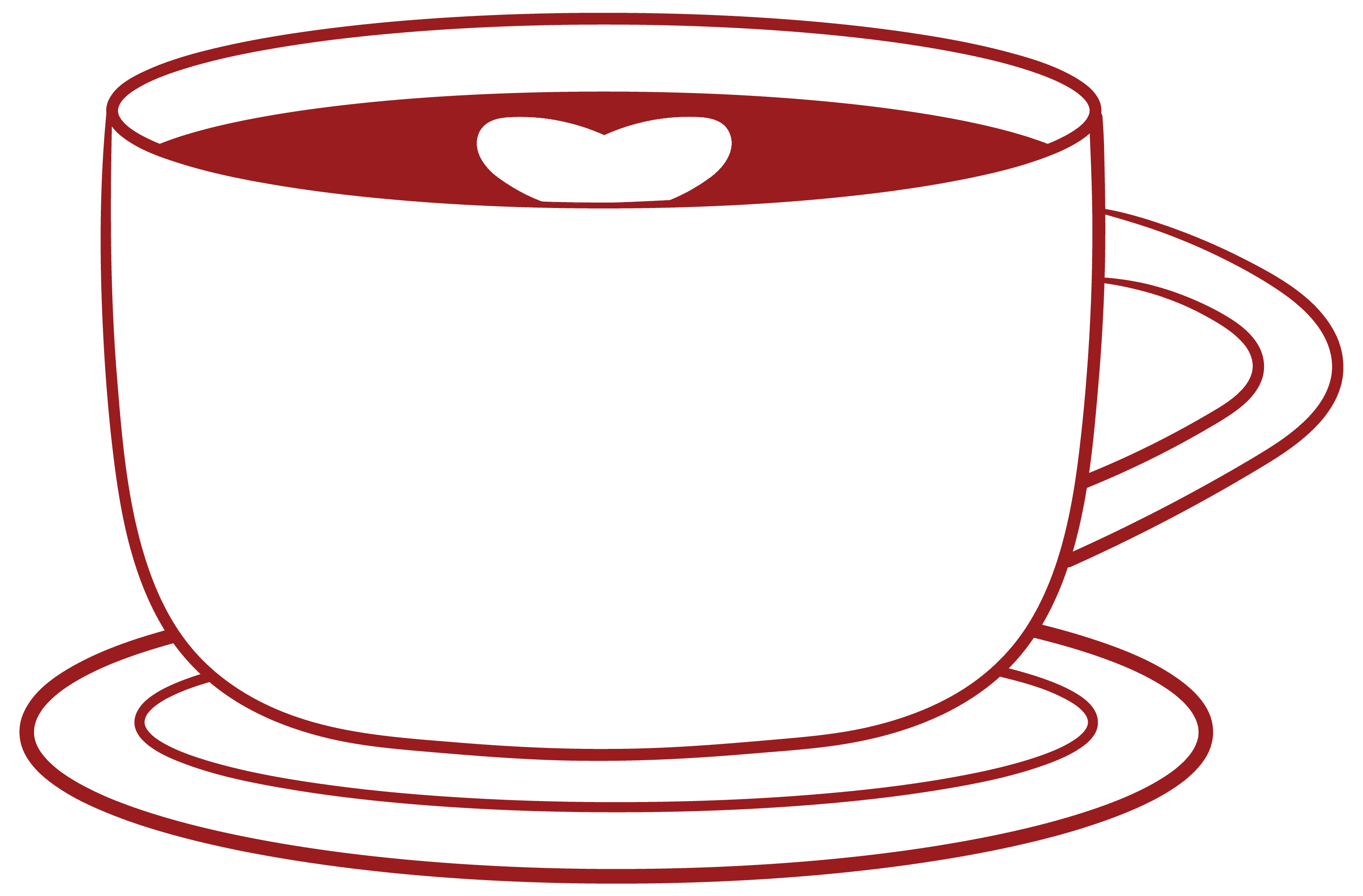 Image of hand drawn red coffee cup with heart.