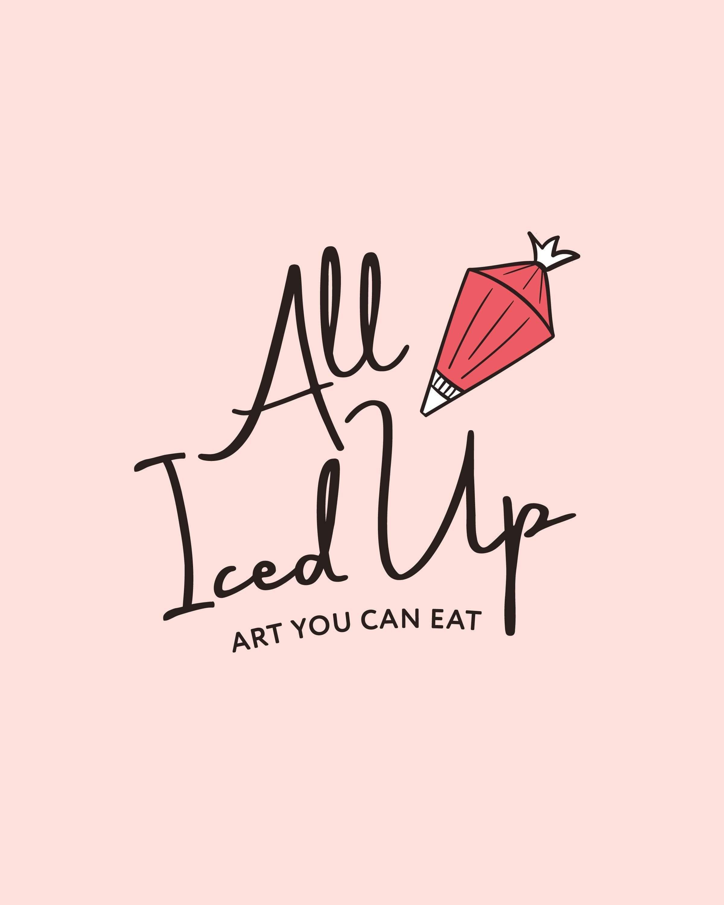 Image of All Iced Up’s pink logo. By Creative Box