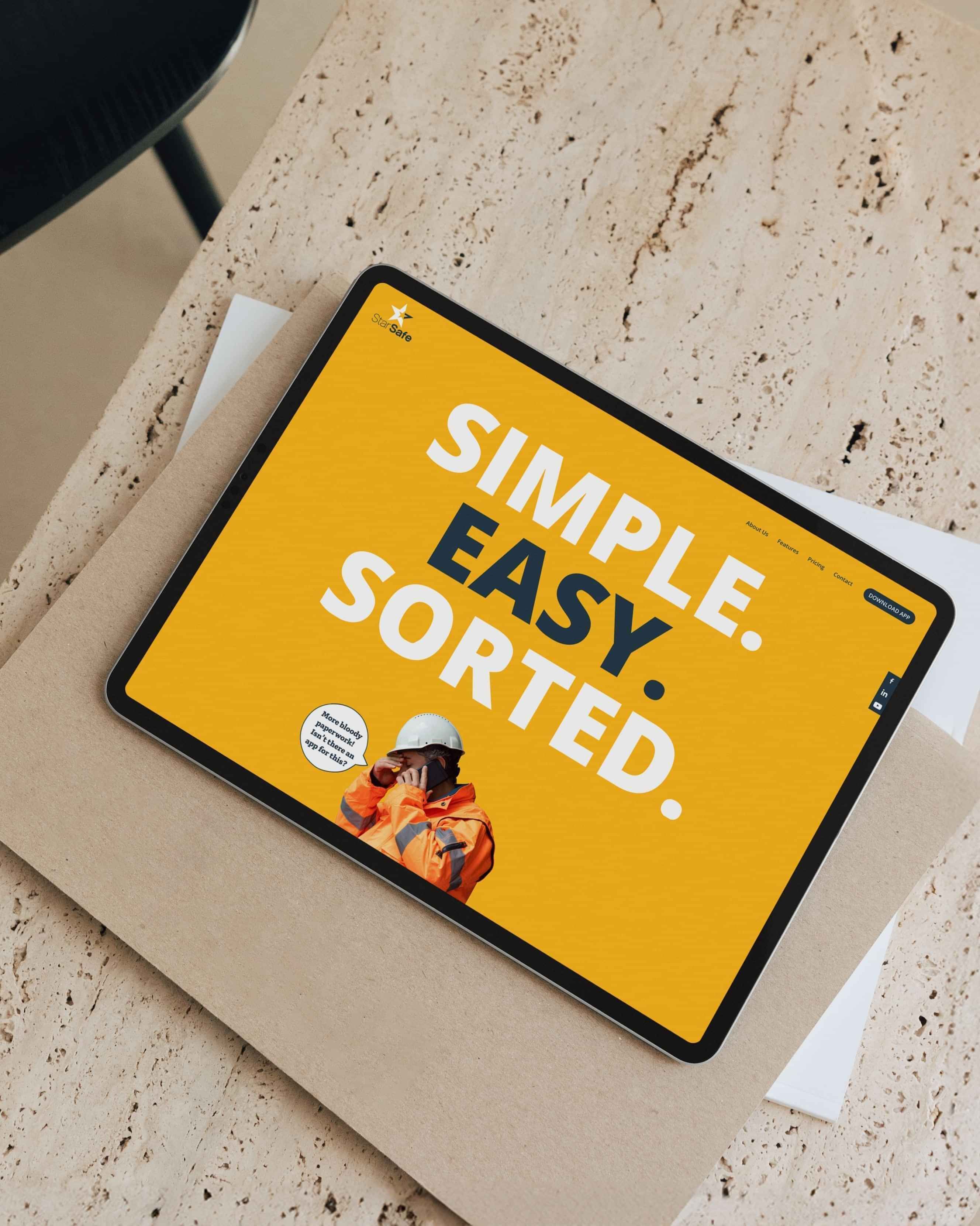 Image of ipad mockup with StarSafe’s App website. By Creative Box