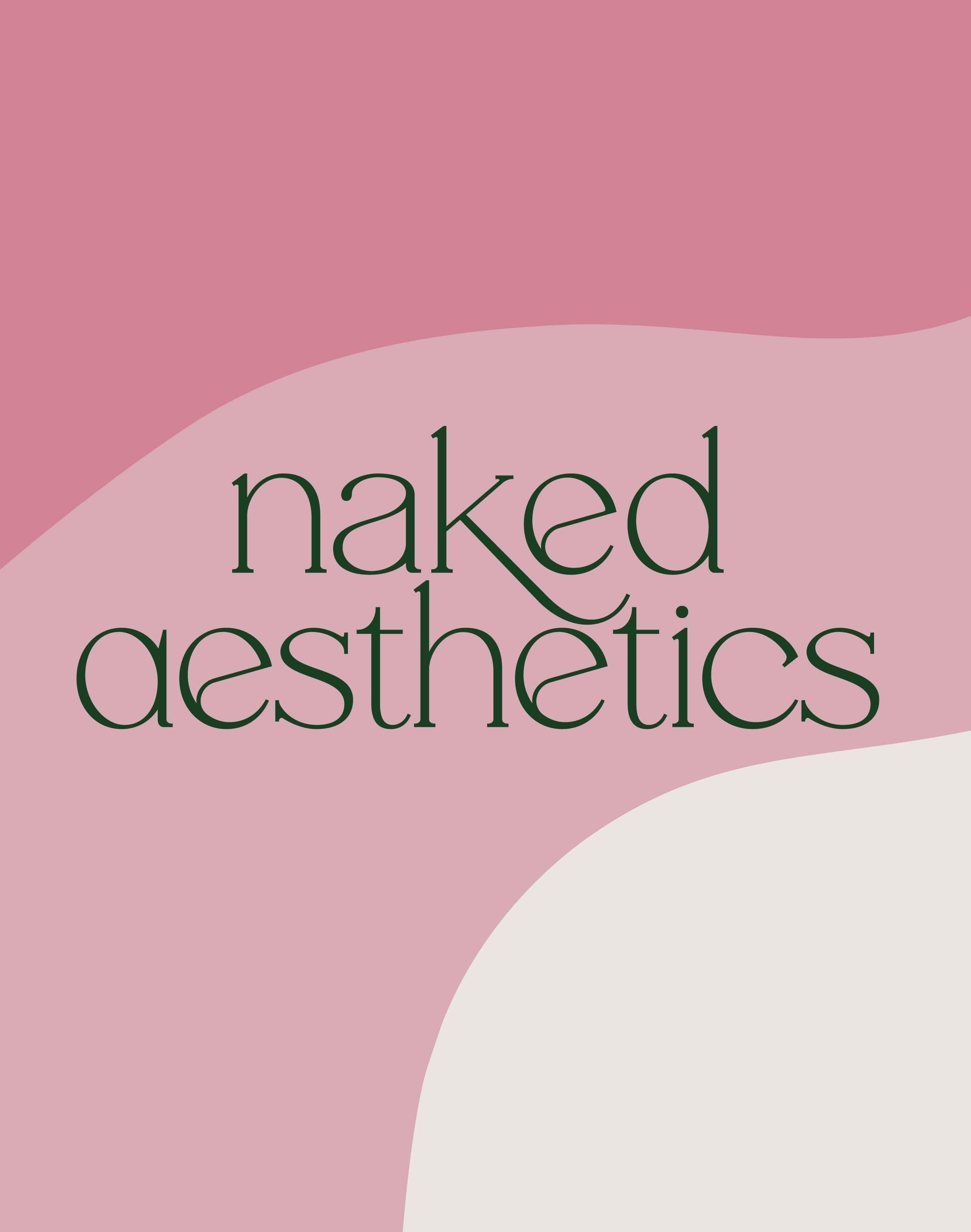 Image of Naked Aesthetics pink & green logo. By Creative Box