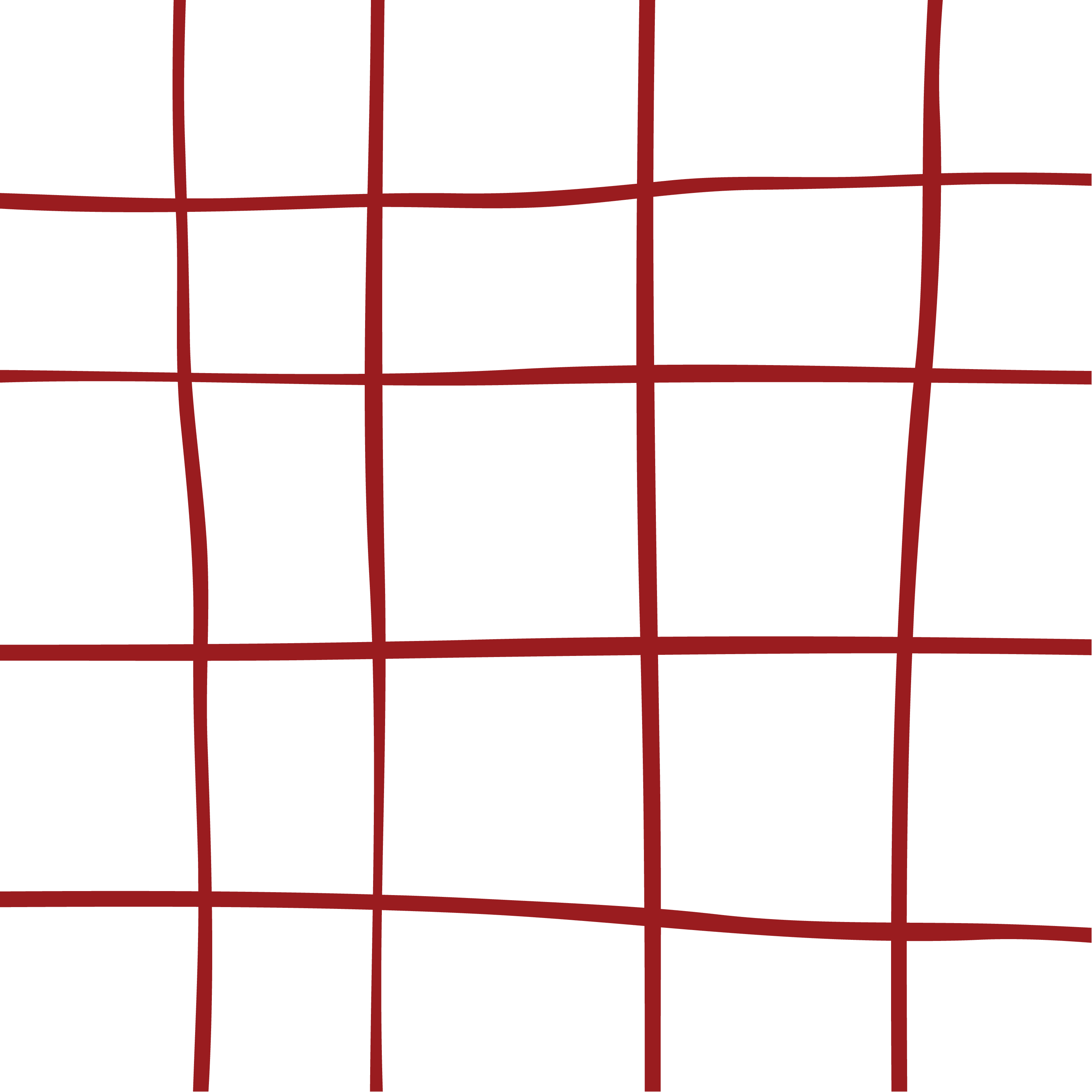 Image of hand drawn red criss cross grid.