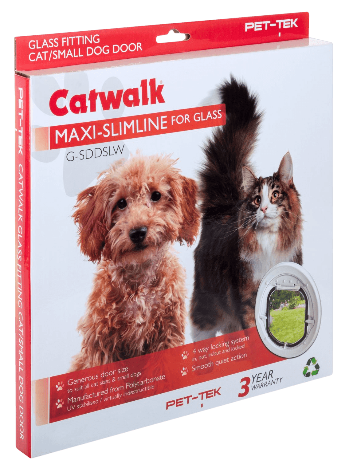 Maxi slimline for glass catwalk pet door