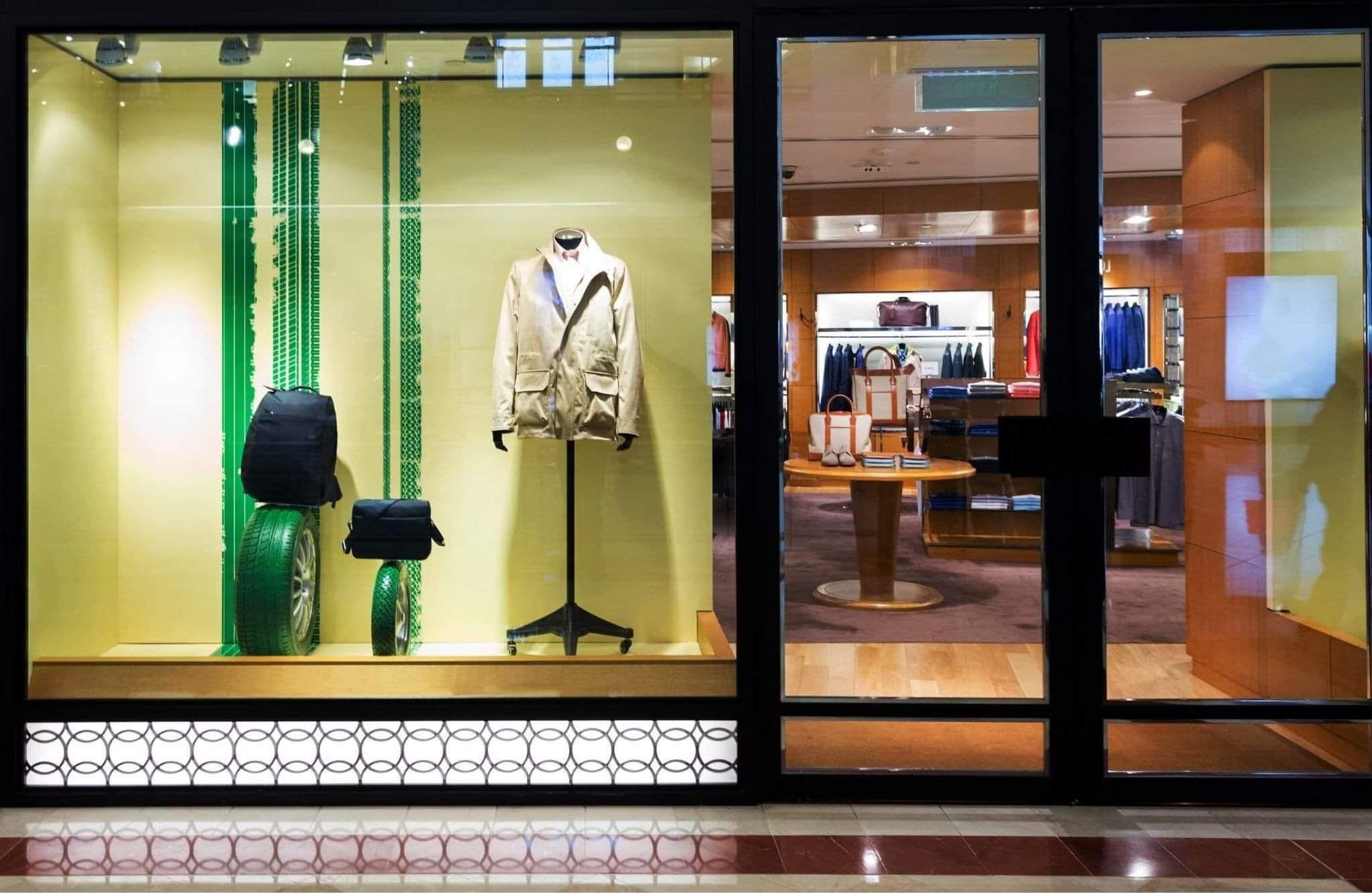 Glass shopfront for a fashion store