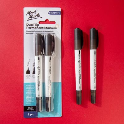 Dual Tip Permanent Markers Signature 2pc &ndash; Black