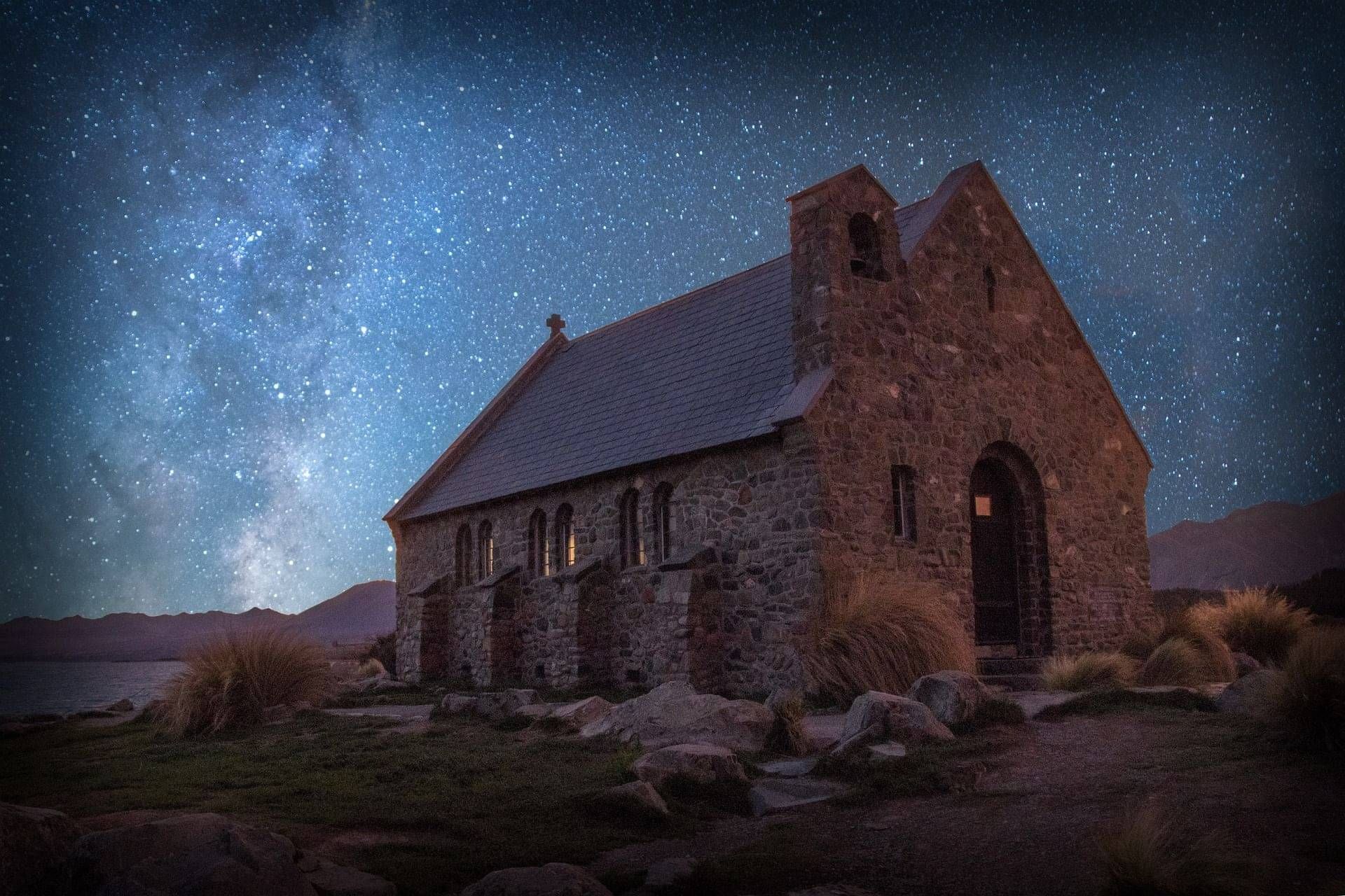 The Church of the Good Shepherd under the stars