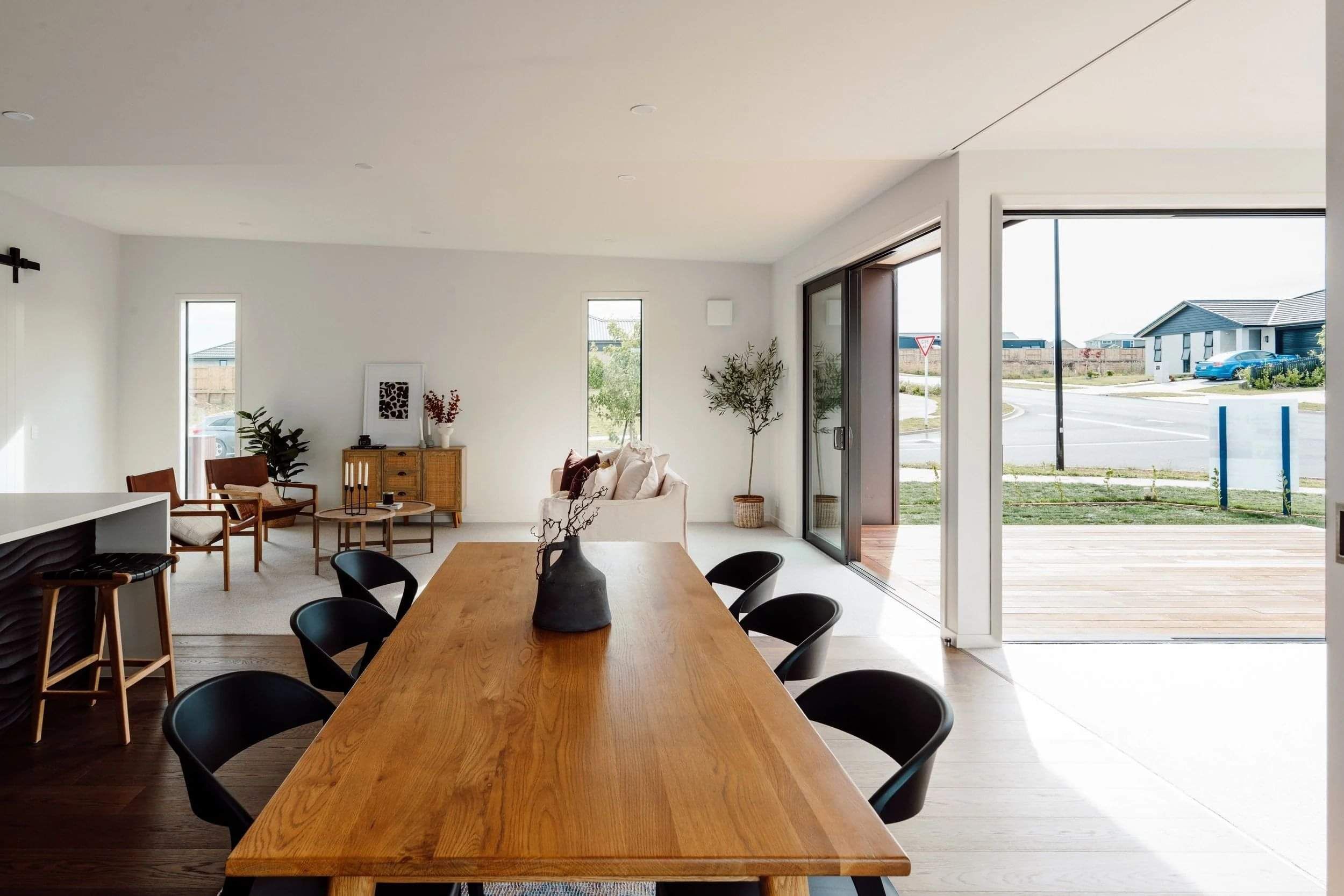Modern dining and living space