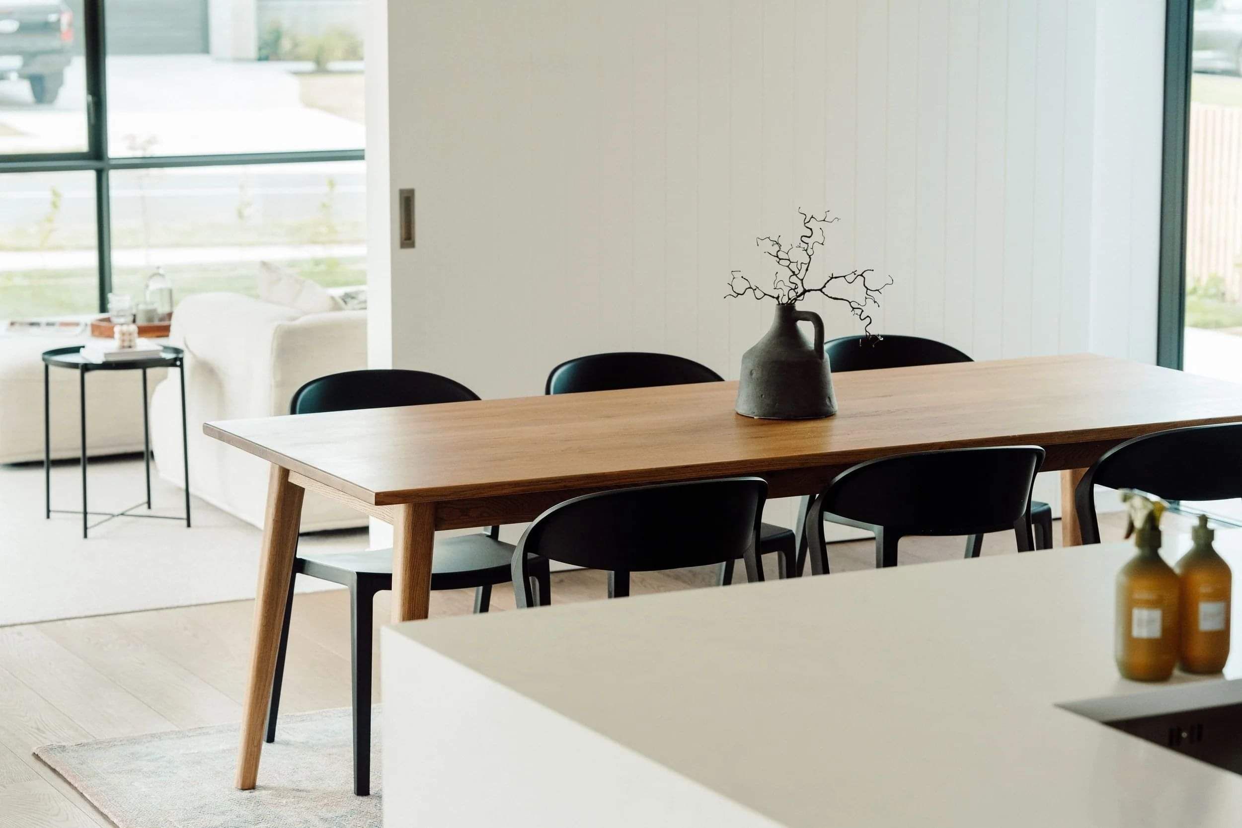 Modern dining area in energy efficient home
