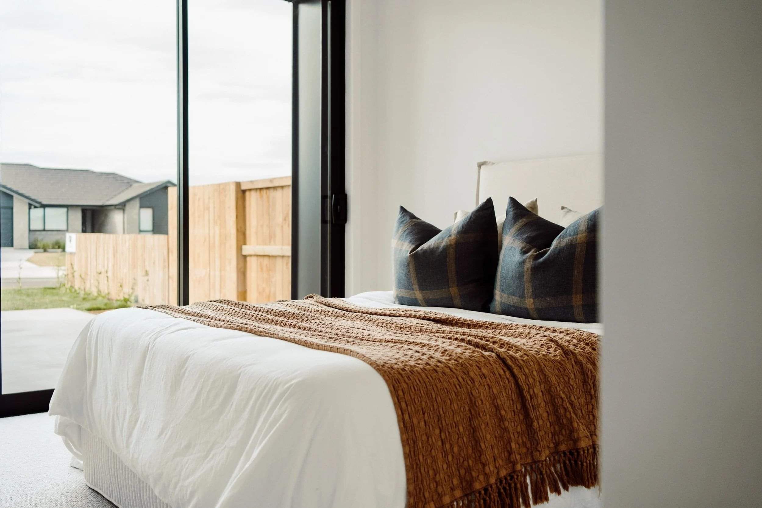 modern bedroom in energy efficient home