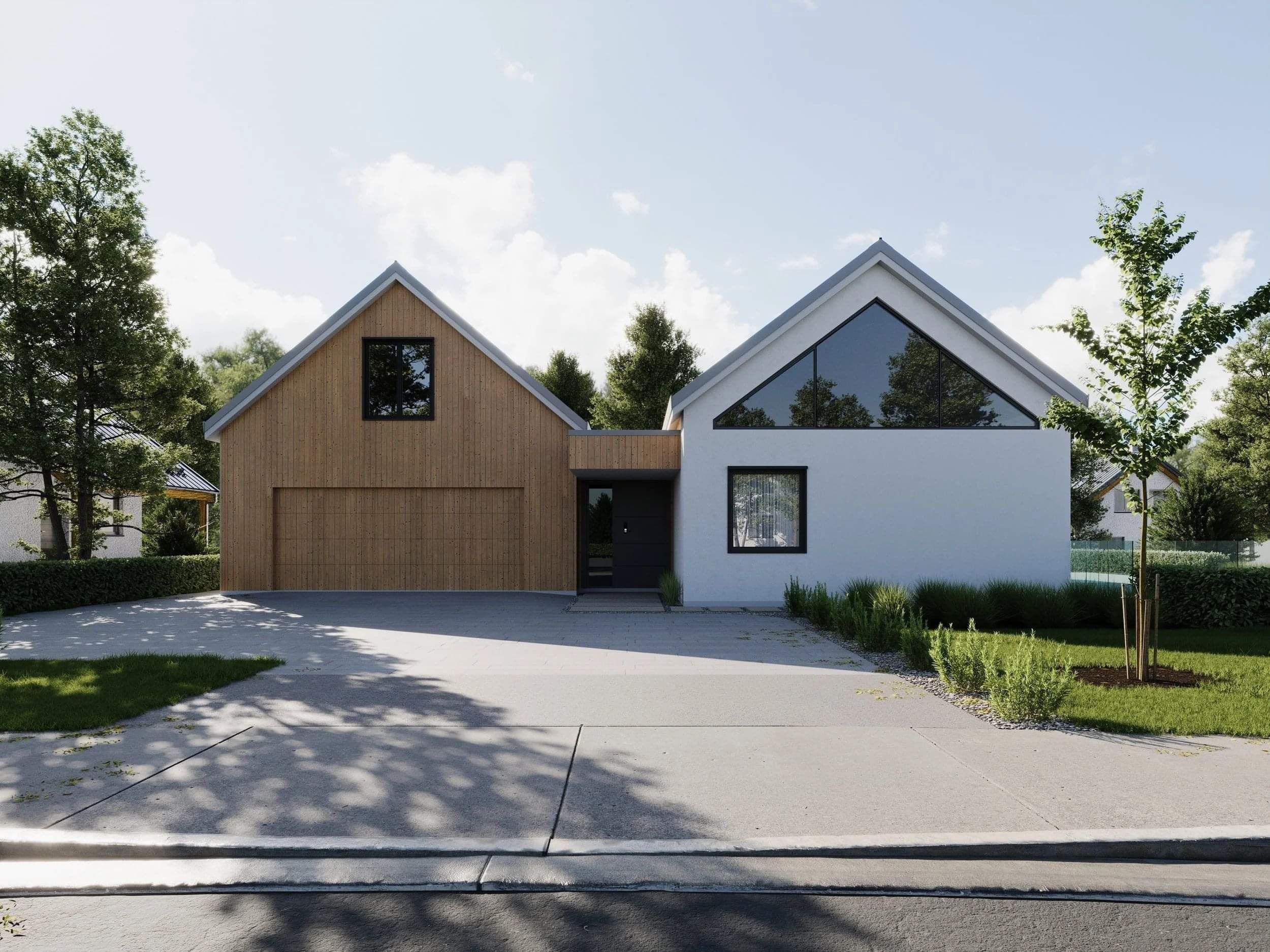 Kotare House with white paint and wooden vertical paneling