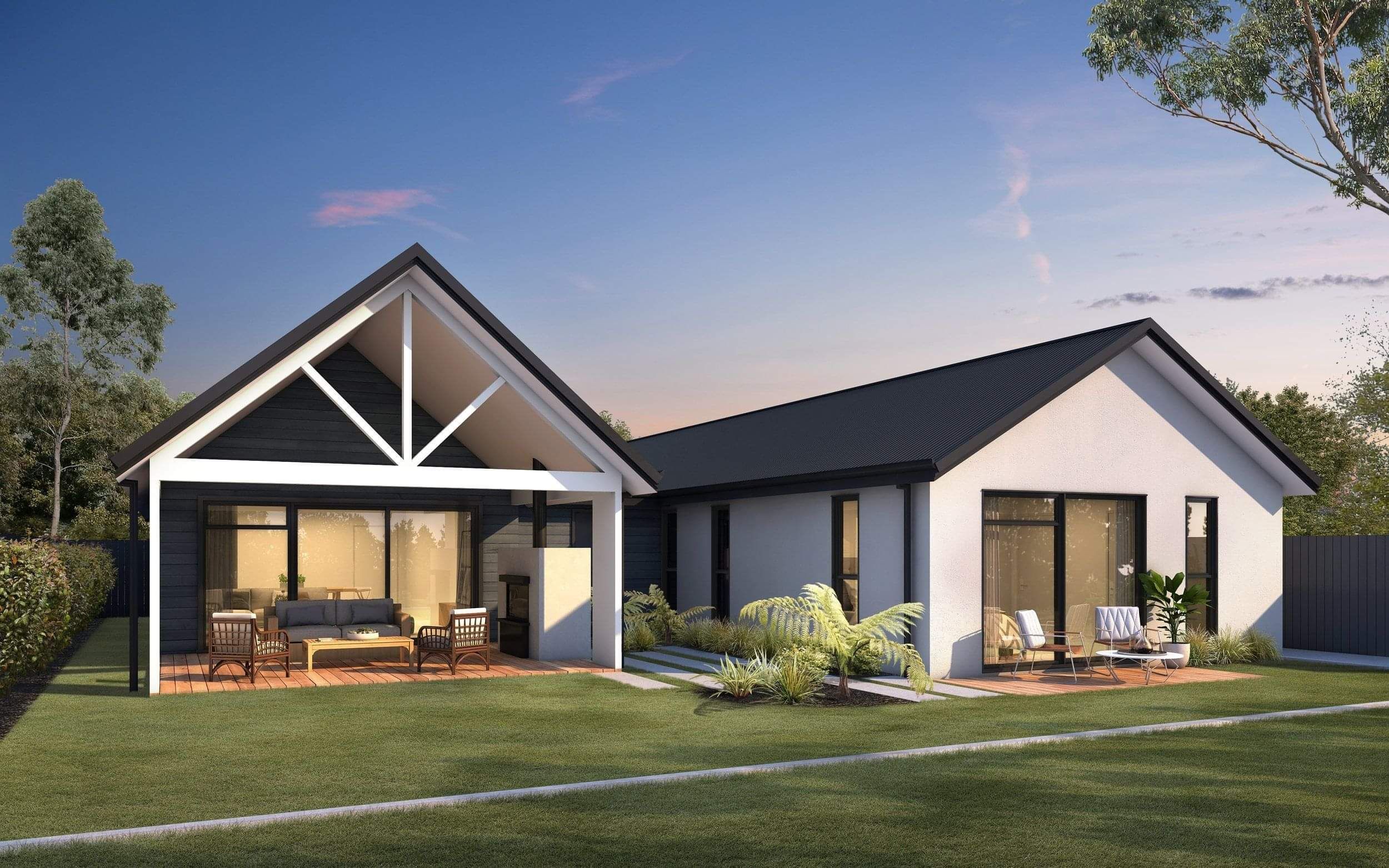 Render of the back of Hugo house