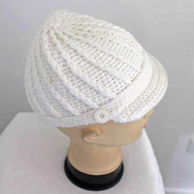 Cream Women's Knitted Cap