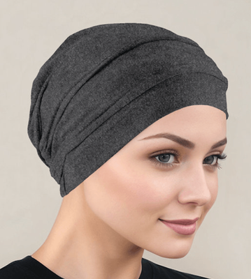 Bamboo Pleated Cap - Charcoal Grey
