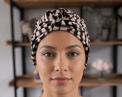 Head High NZ Made Classic Turban - Brown &amp; Black Splash