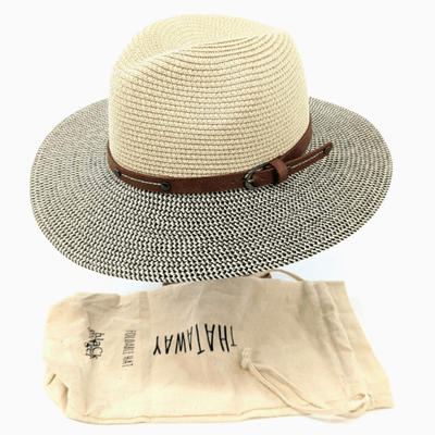 Folding Panama Style Travel Sun Hat - Mottled Natural