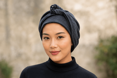 Head High Organic Cotton Twist &amp; Tie - Charcoal
