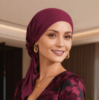 Bella Scarf Turban - Burgundy
