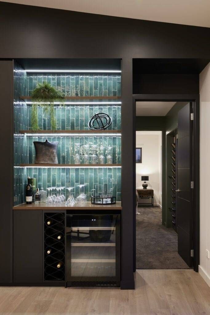 Custom cabinetry bar area