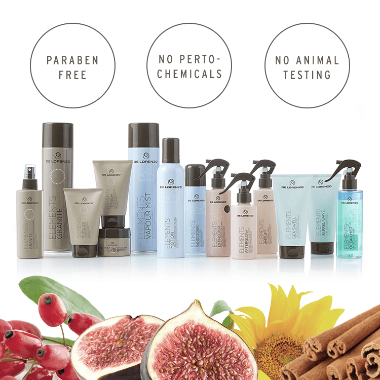 A range of De Lorenzo hair products on display
