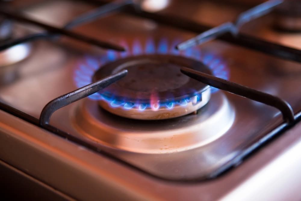 gas hob stove with flame