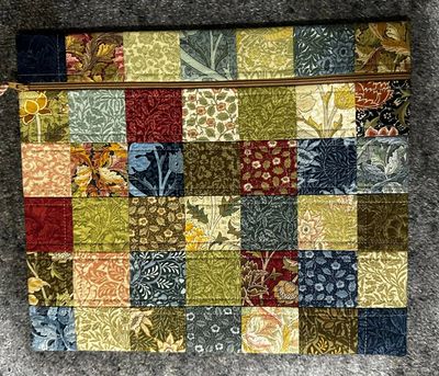 Autumn tones patchwork project bag
