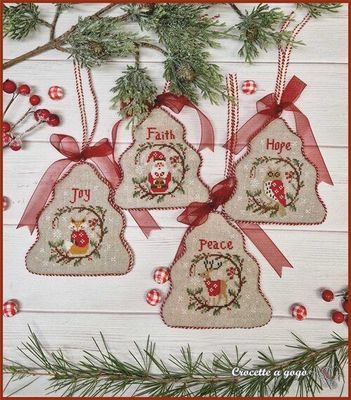 Christmas Joy Four Little Ornaments