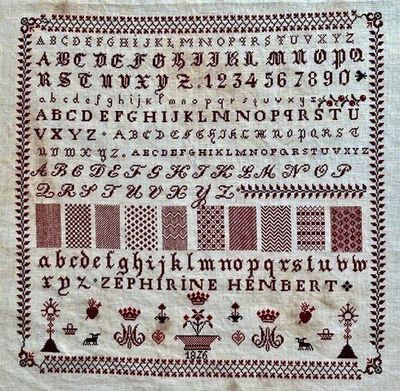 Zephirine Hembert 1876 Cross Stitch Pattern