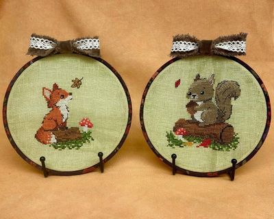 Li'l Critters: li'l Fox &amp; Li'l Squirrel -PREORDER - needlework market26