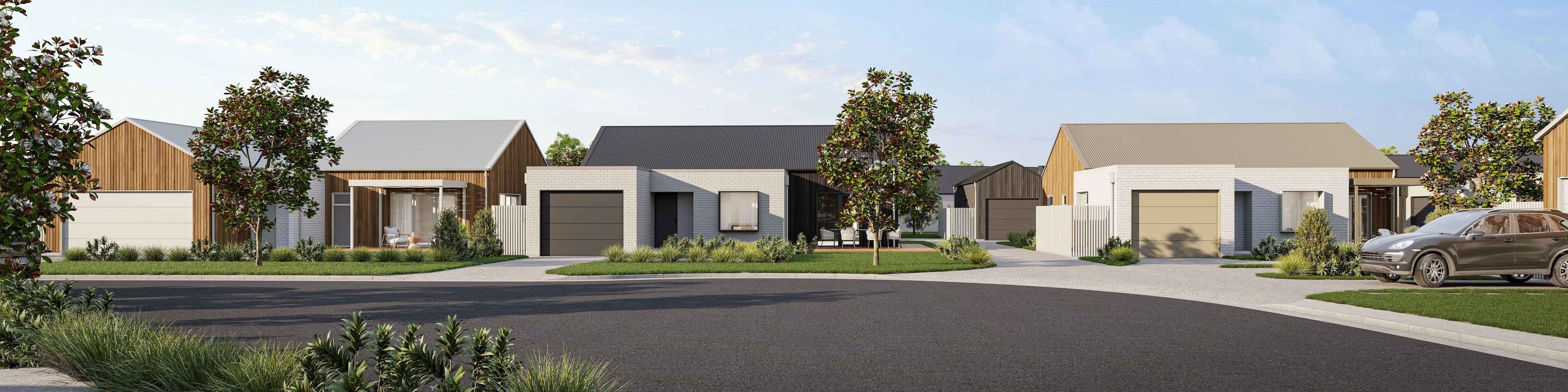 A new subdivision in Morrinsville, Waikato. New homes and community living, family design. Cornerstone have created Maplewood.