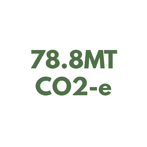 New Zealand's gross greenhouse gas emissions in 2020 was 78.8MT CO2-e