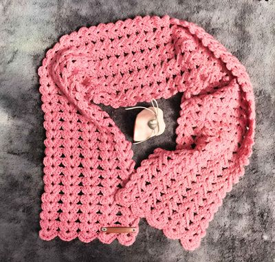 Dusty Rose Open Weave Scarf