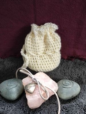 Cream Pouch/Drawstring Bag Medium